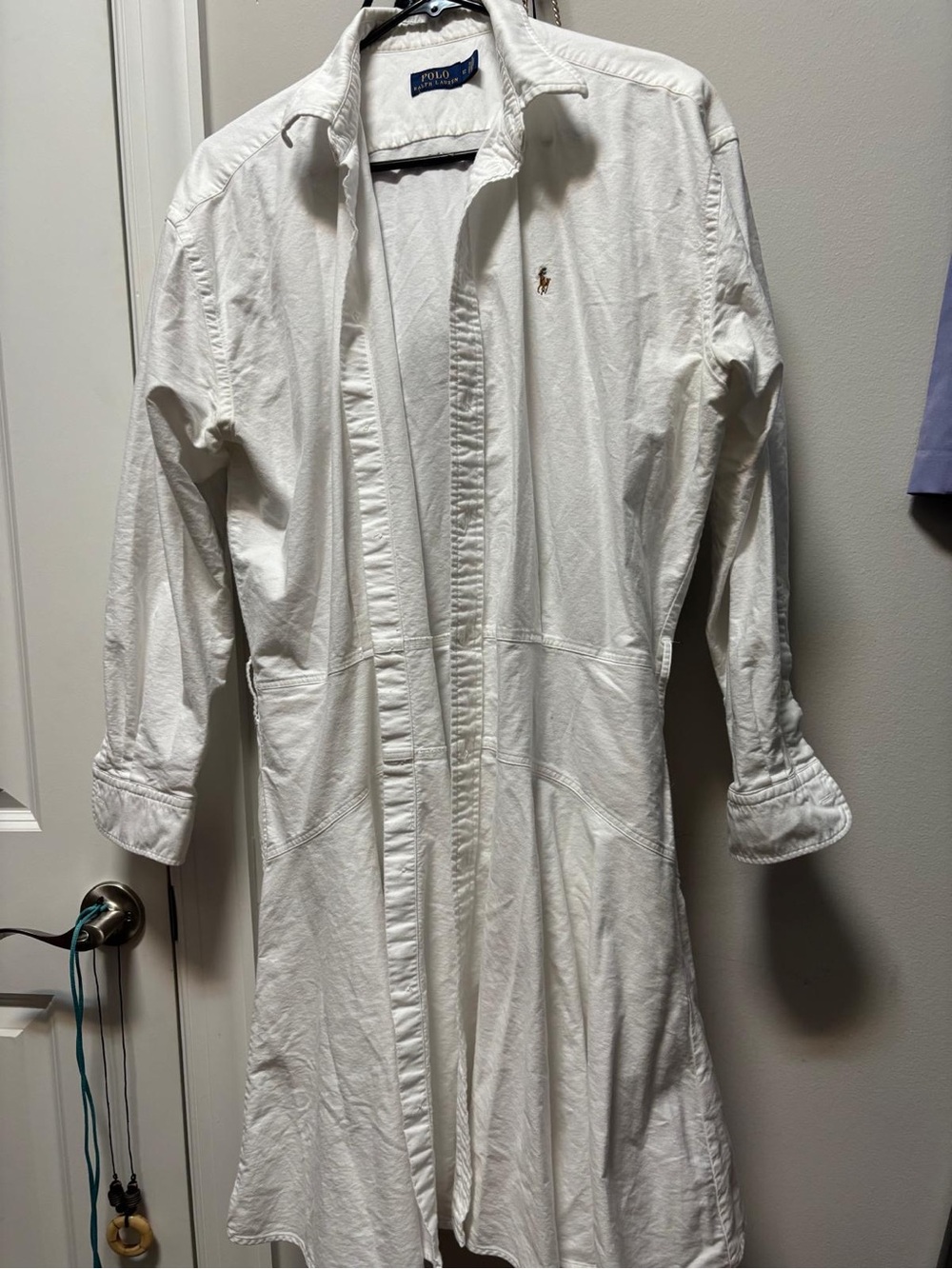 Polo by Ralph Lauren White Long Sleeve Dress
